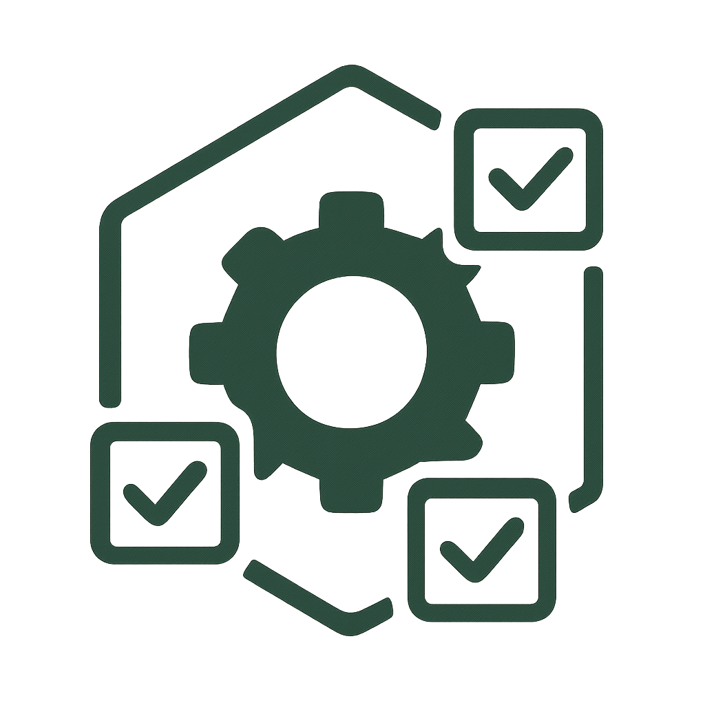 Gear and Checkmarks Icon (1)