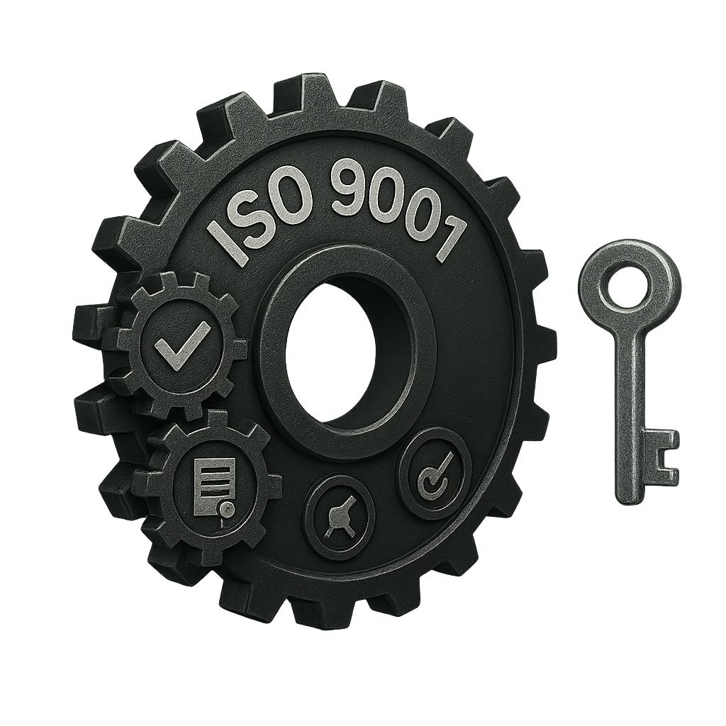 ISO 9001 Quality Management System Integrated gear symboll