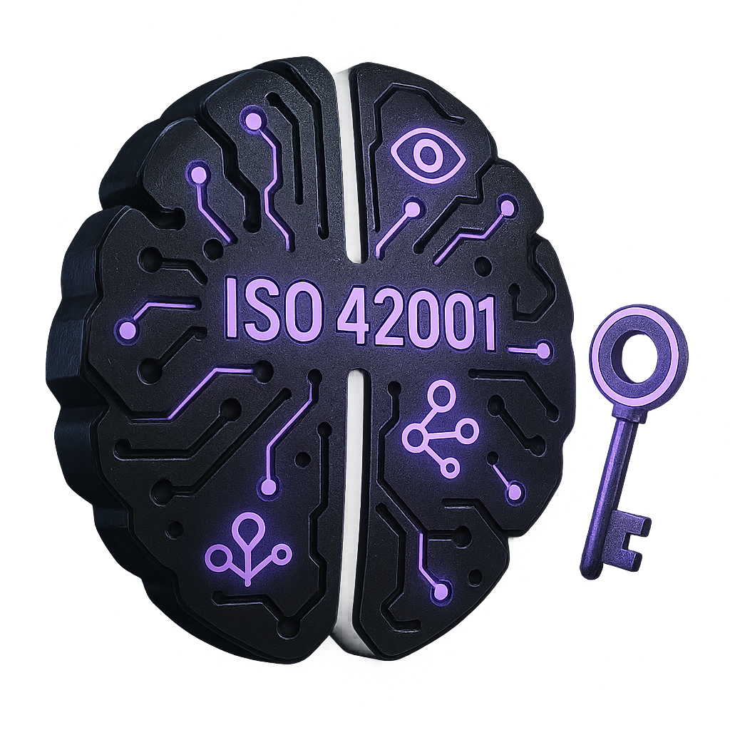 ISO 42001 AI Management System Software Symbol