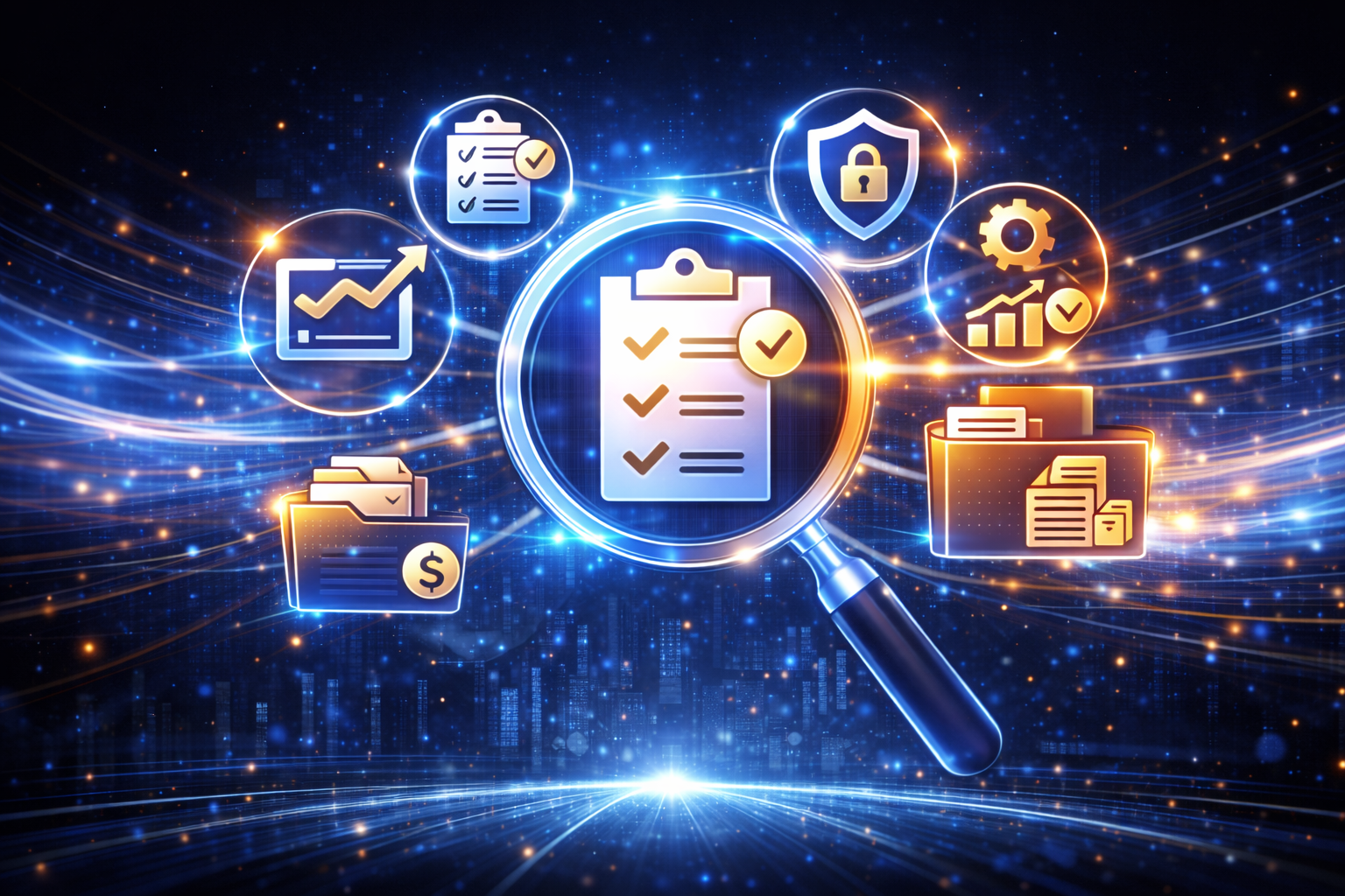 Audit Management 3D chrome shield to symbolize protection and reliability.
