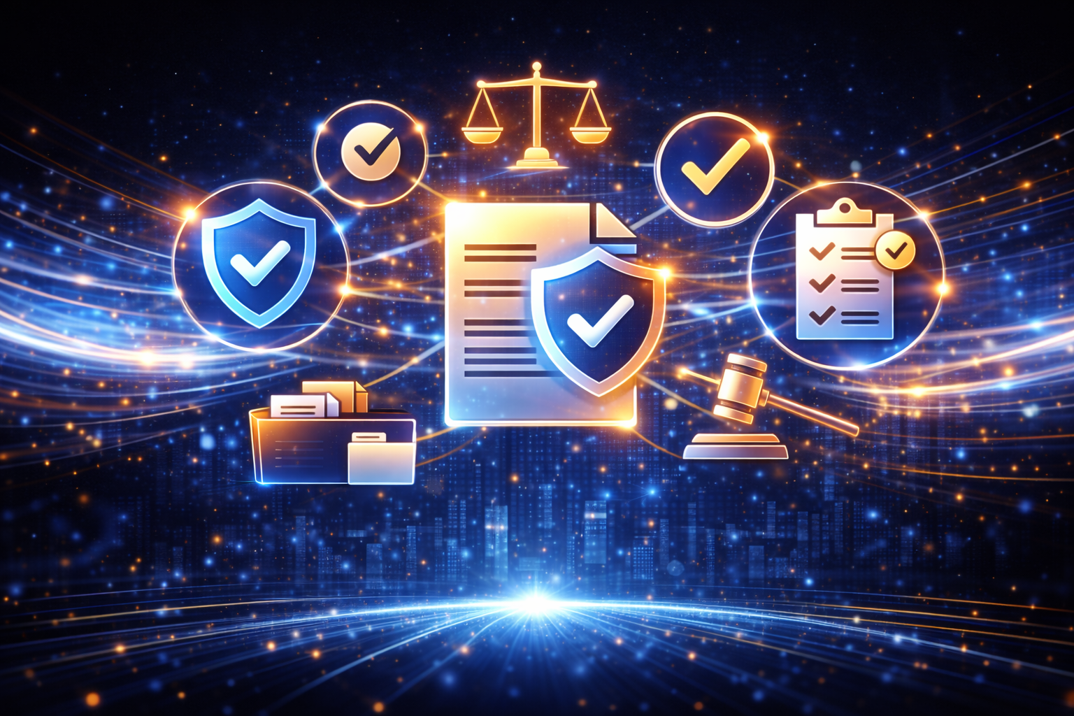 Compliance management 3D chrome shield to symbolize protection and reliability.