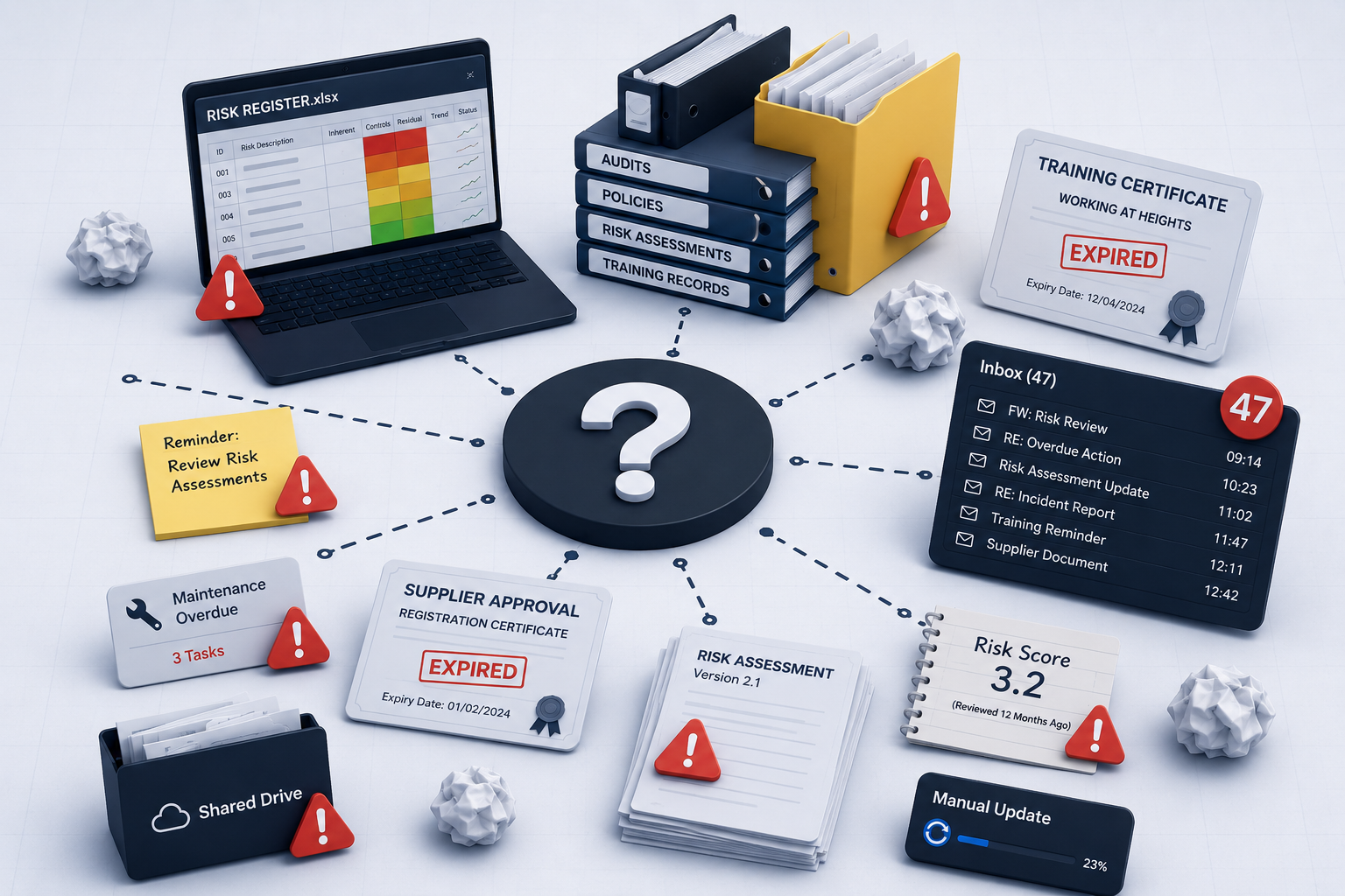 Supplier complinace workflow Operational workflow illustrating Supplier Management Software managing the complete supplier lifecycle from supplier onboarding and validation through approval, ongoing compliance monitoring, supplier audits and continuous improvement. Connected workflow demonstrates traceability, operational control and supplier assurance within the Zebsoft Assurance Platform.