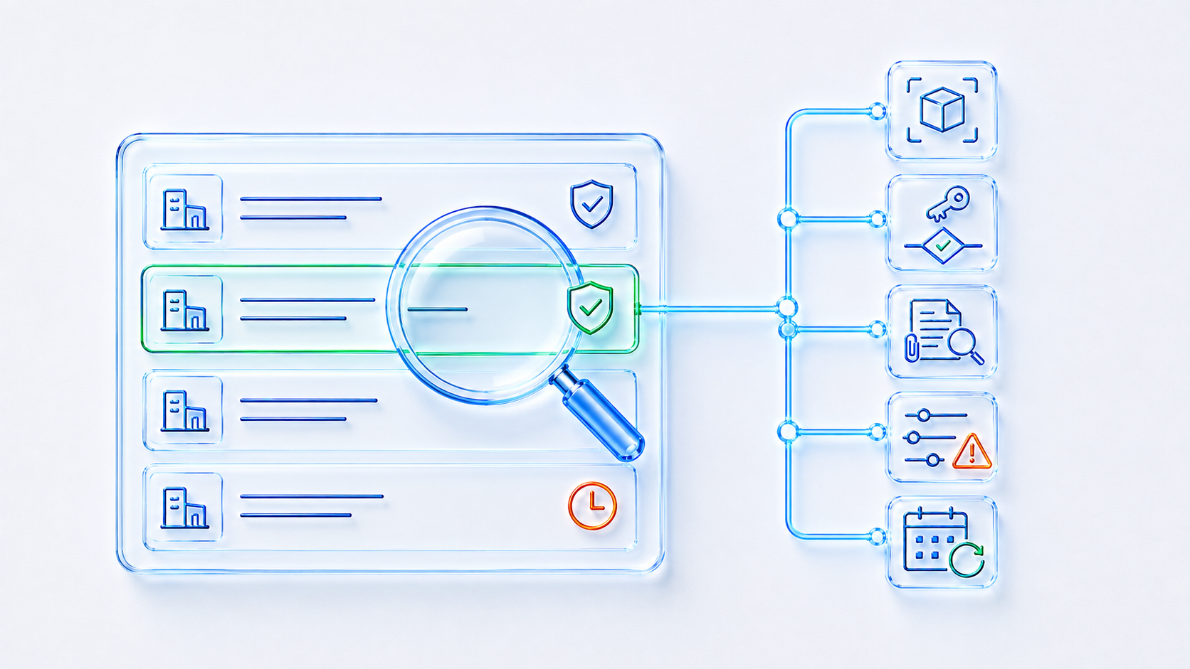 Approved supplier portfolio dashboard with status exceptions and review dates