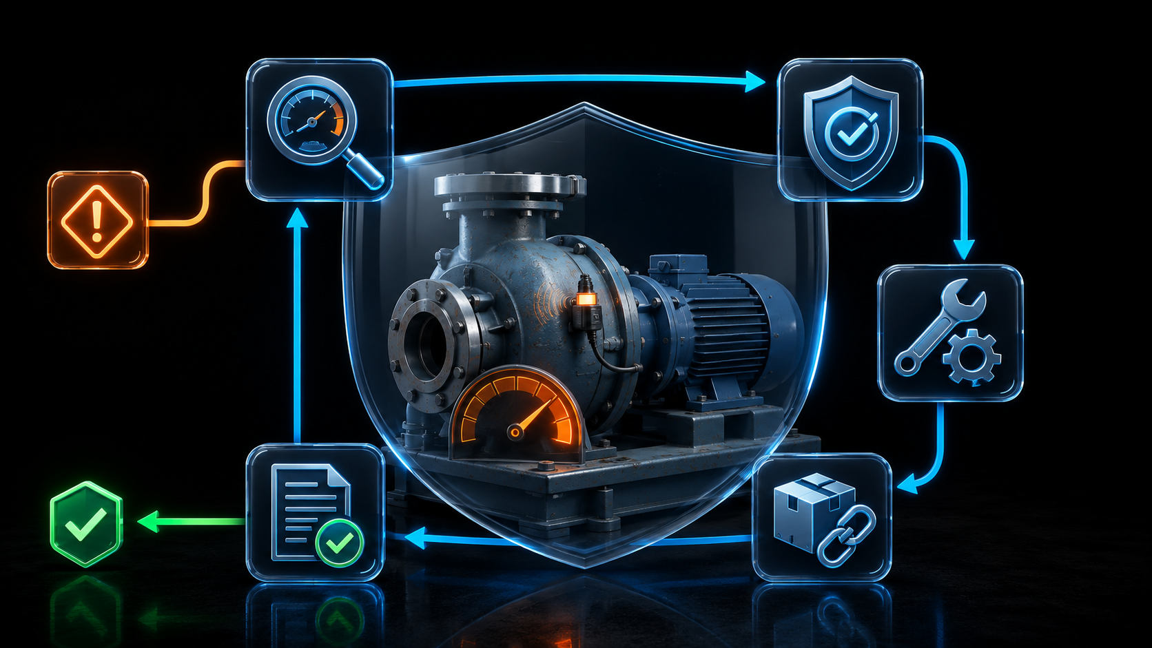 Critical Pump Condition and Asset Assurance Workflow | Zebsoft Critical asset assurance workflow for condition risk action and verification